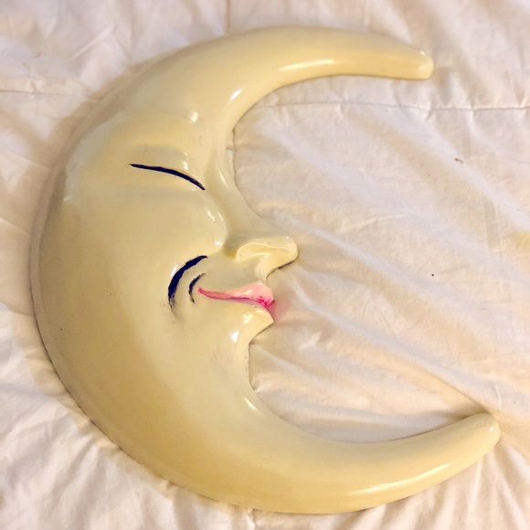 Vintage Handmade,Terracotta Italian Half Moon Face